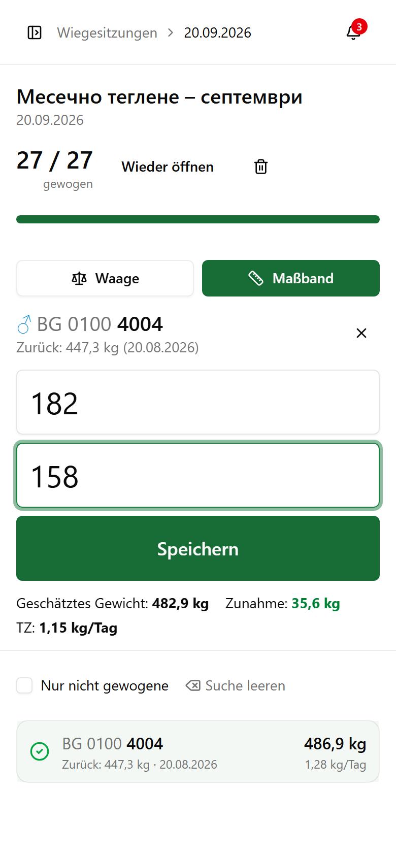 Keine Waage? Nehmen Sie das Maßband